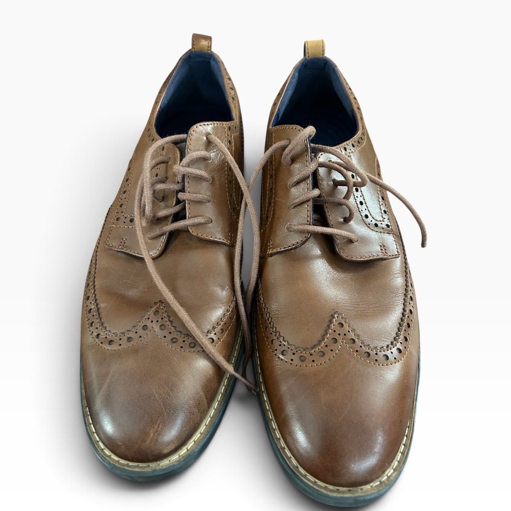 Cole Haan Grandevolution Mens 12M British Tan Leather Wingtip Oxford C26388